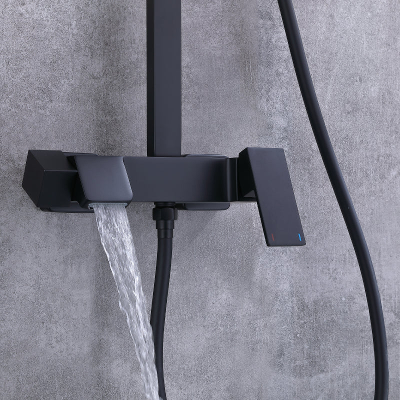 Black Shower Column Set | Bathroom Multifunction Shower Faucet | Brass Shower Mixer with Soap Dish Holder - Image 4