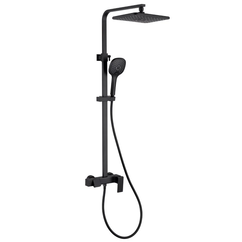 Black Shower Column Set | Bathroom Multifunction Shower Faucet | Brass Shower Mixer with Soap Dish Holder - Image 8