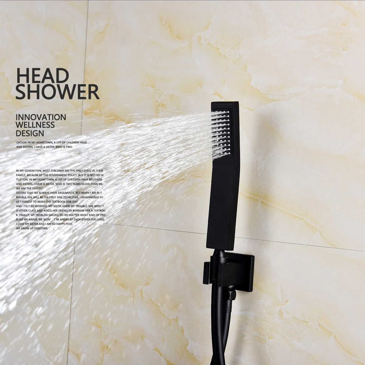 Black Shower Combo Set Stainless Steel Shower Systems with Rain Shower and Handheld Shower Trim Kit with Rough-In Valve - Image 4