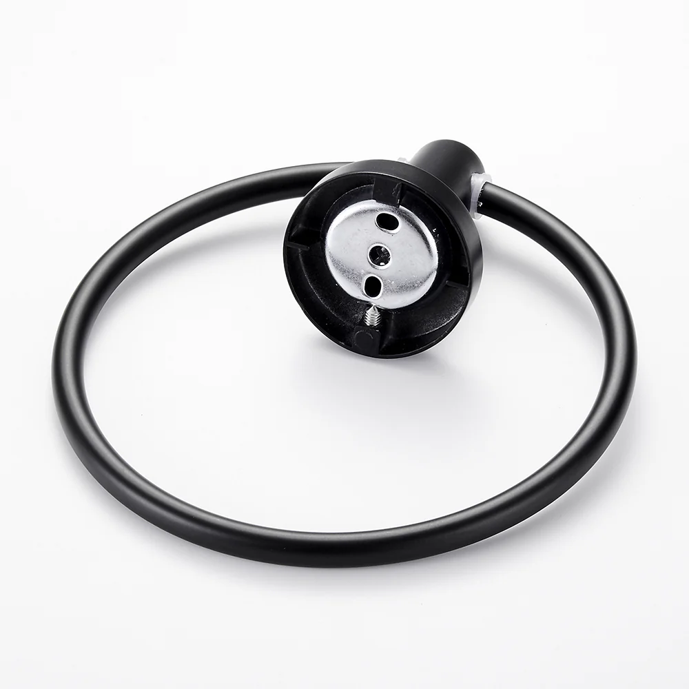 Black Towel Holder Ring | Round Wall Mounted Bathing Towel Rack Stainless Steel Kitchen Bathroom Accessories - Image 10
