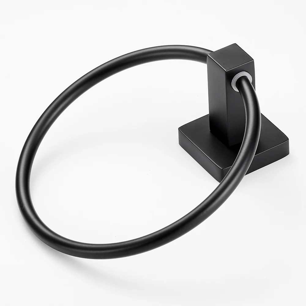 Black Towel Holder Ring | Round Wall Mounted Bathing Towel Rack Stainless Steel Kitchen Bathroom Accessories - Image 7
