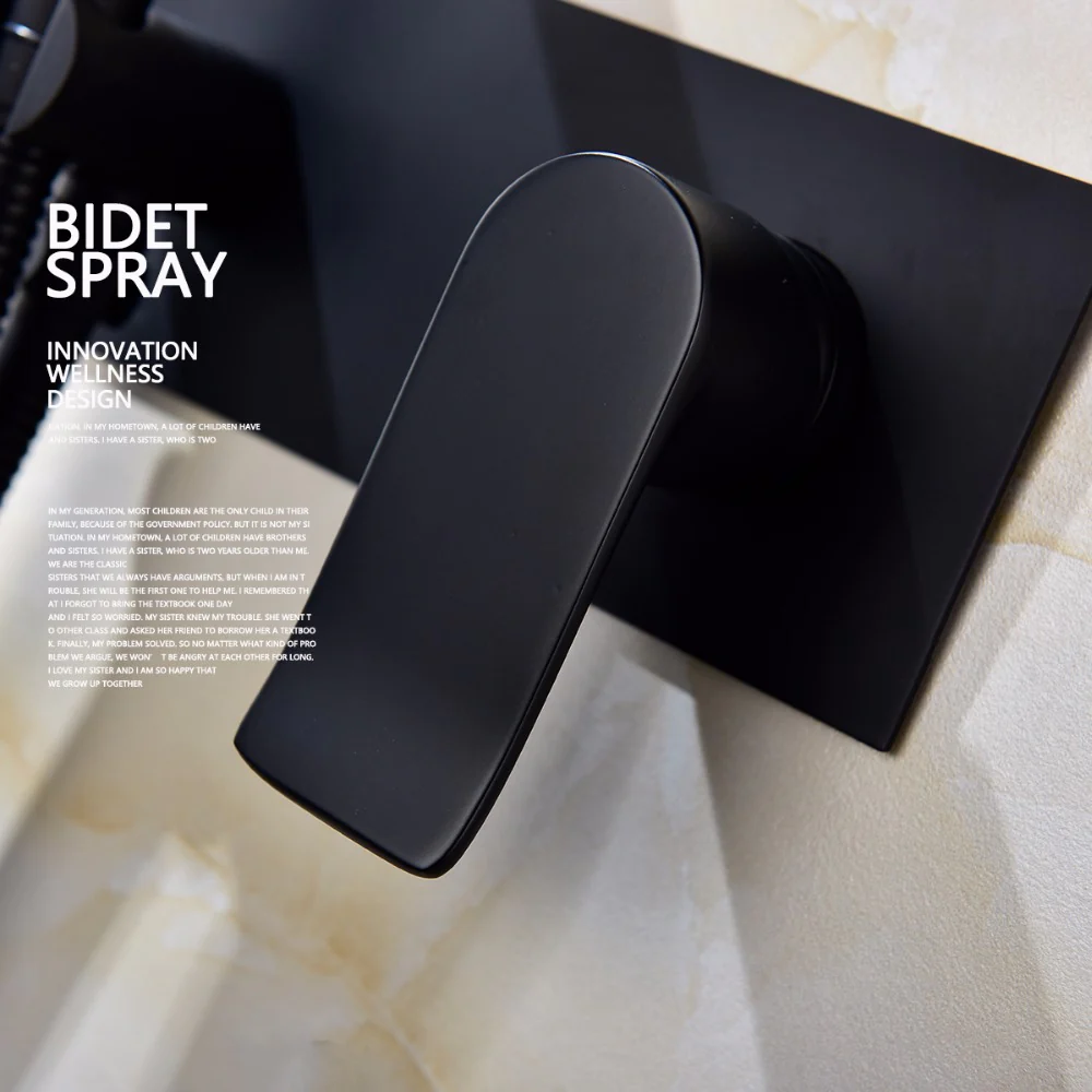 Brass Bidet Spray Set Handheld Bidet Sprayer Matte Black Hot and Cold Mixer for Bathroom with Rough-in Box - Image 5