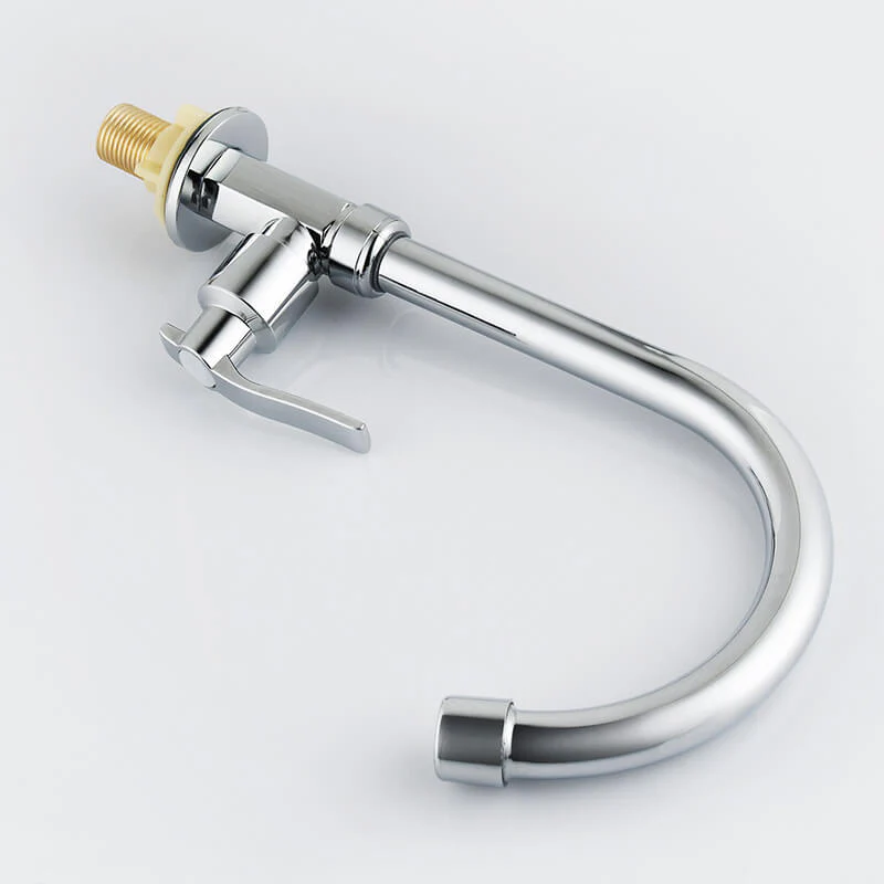 Brass Cold Water Kitchen Faucet | Commercial Tap Gooseneck Bar Faucet | Single Lever Chrome Top Rated Saving Water Taps - Image 6