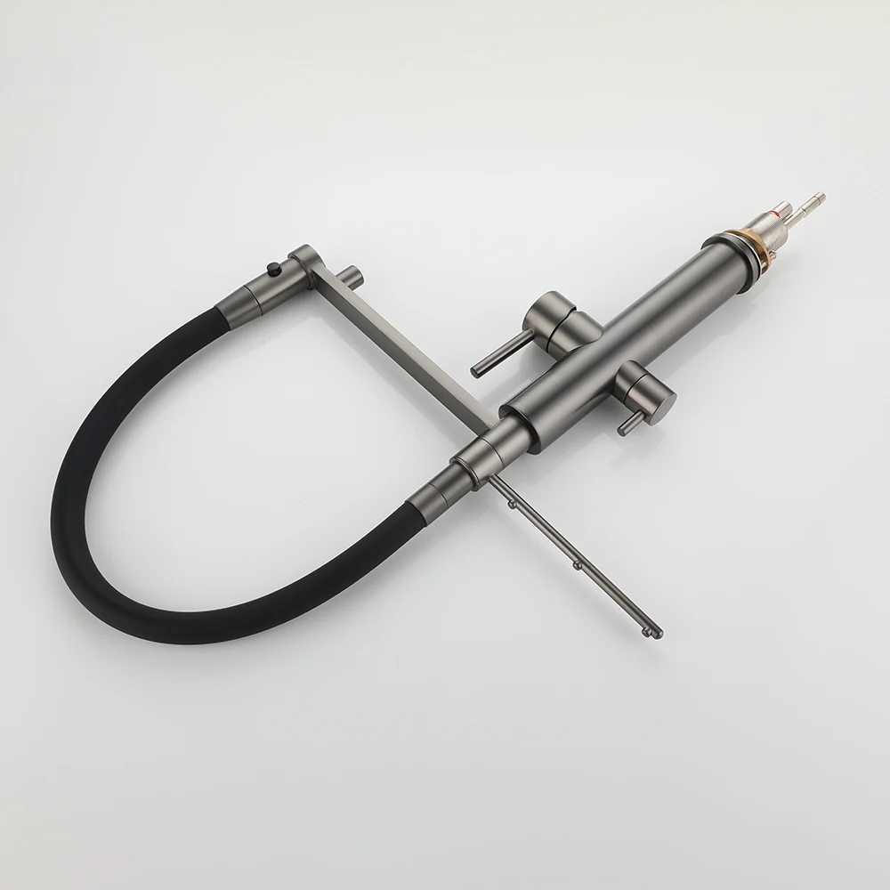 Brass Dual Handle Filter Kitchen Faucet With Towel Hanger - Image 3