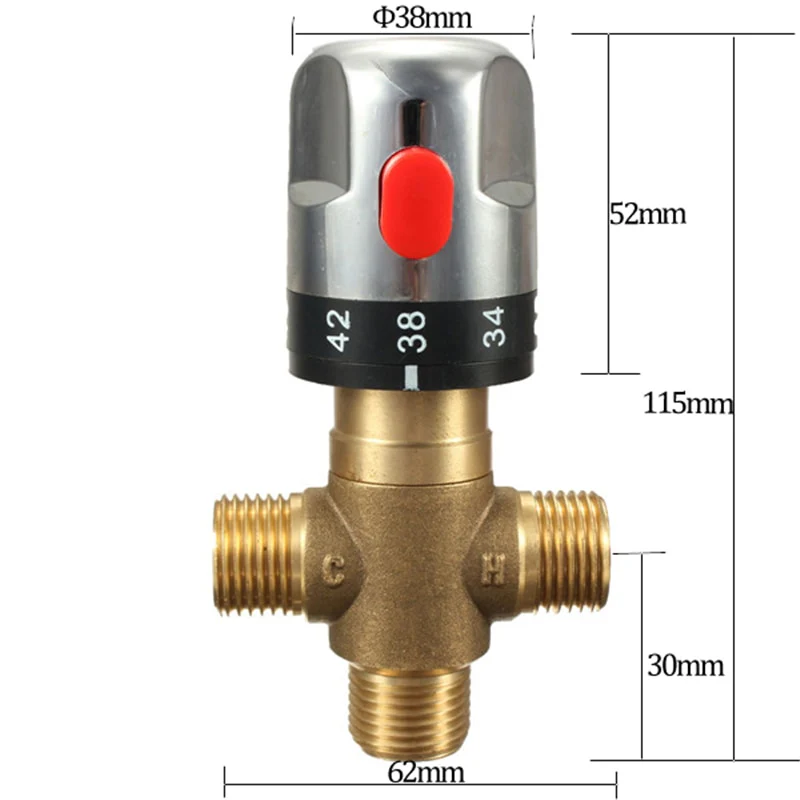 Brass Pipe Thermostat Faucet Thermostatic Mixing Valve Bathroom Water Temperature Control Faucet Cartridges - Image 10