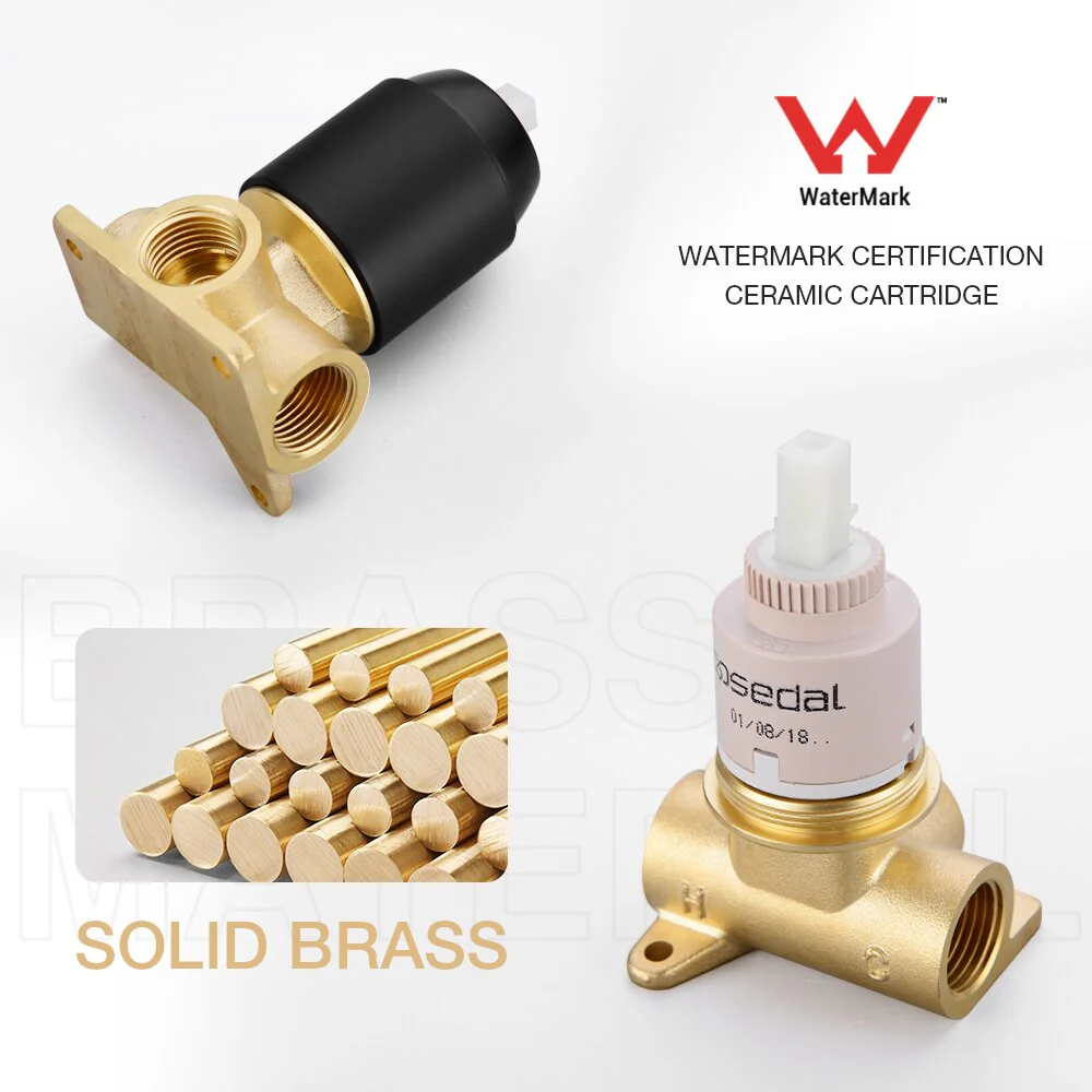 Brass Shower Valve Showers Faucet Diverter Control Valve Wall Mounted Mixer Valves for Spout Shower Head Matte Black & Chrome - Image 4