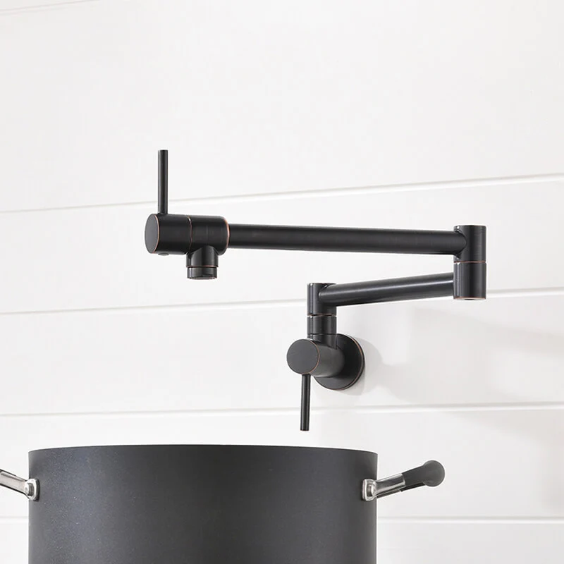 Brass Wall Mounted Kitchen Faucet | Cold Water Folding Kitchen Faucet | Single Lever Rotate Kitchen Sink Faucet 7 Colors - Image 11