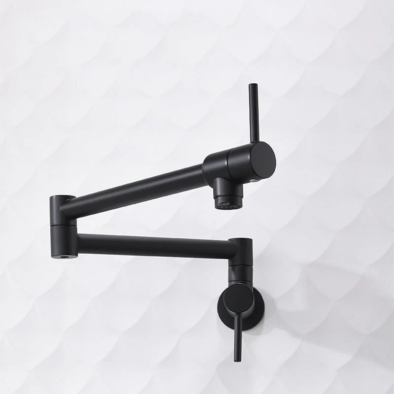 Brass Wall Mounted Kitchen Faucet | Cold Water Folding Kitchen Faucet | Single Lever Rotate Kitchen Sink Faucet 7 Colors - Image 14