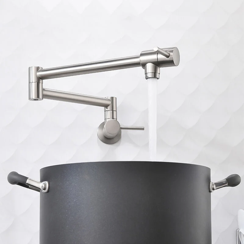 Brass Wall Mounted Kitchen Faucet | Cold Water Folding Kitchen Faucet | Single Lever Rotate Kitchen Sink Faucet 7 Colors - Image 15