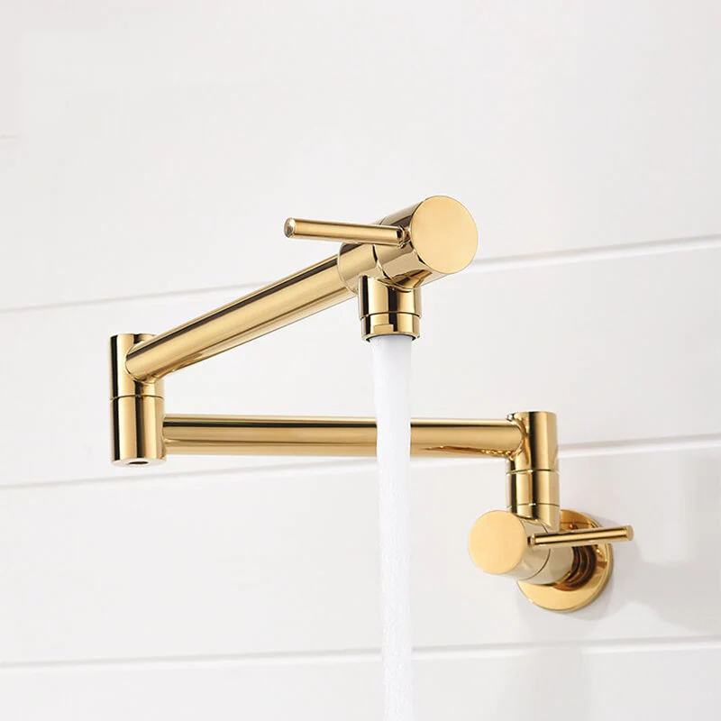 Brass Wall Mounted Kitchen Faucet | Cold Water Folding Kitchen Faucet | Single Lever Rotate Kitchen Sink Faucet 7 Colors - Image 16