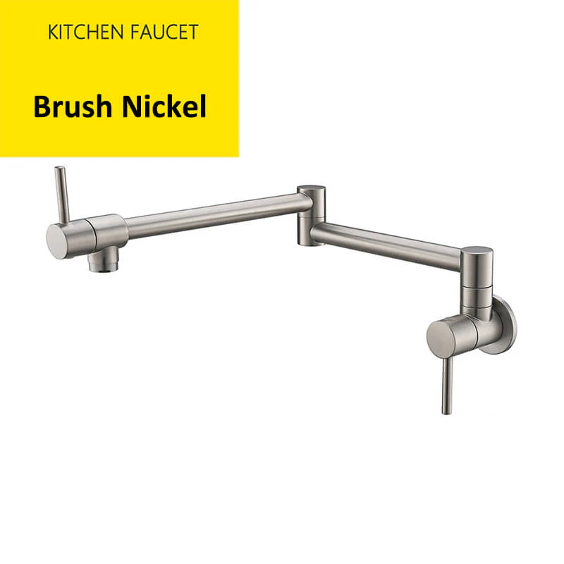 Brass Wall Mounted Kitchen Faucet | Cold Water Folding Kitchen Faucet | Single Lever Rotate Kitchen Sink Faucet 7 Colors - Image 3