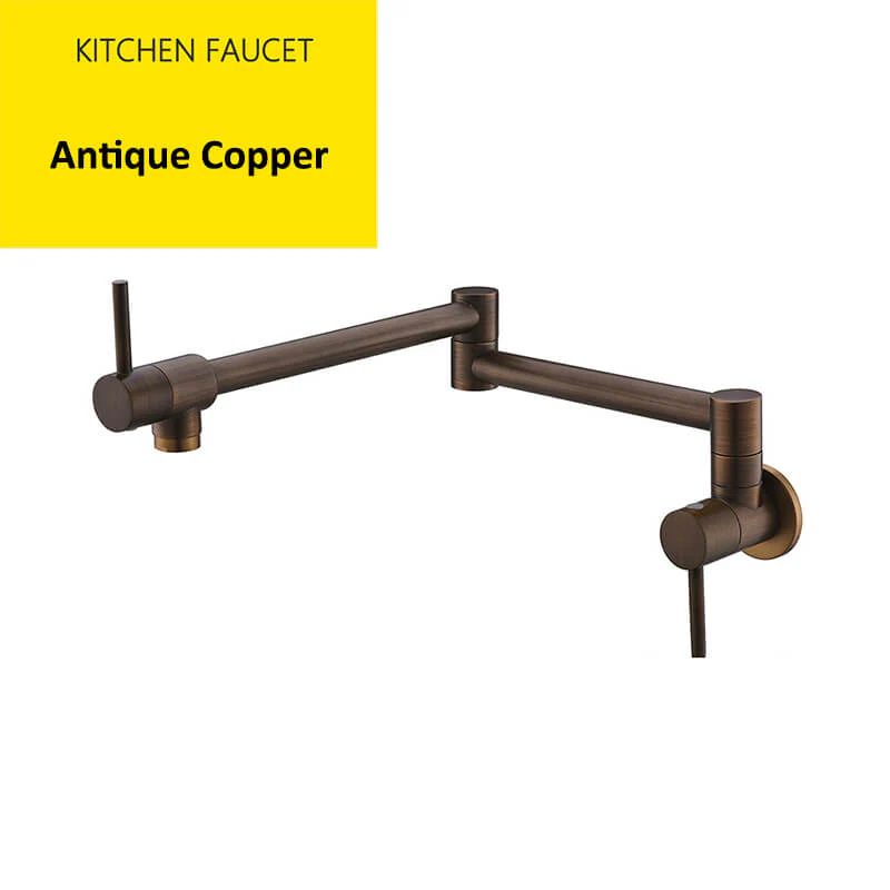 Brass Wall Mounted Kitchen Faucet | Cold Water Folding Kitchen Faucet | Single Lever Rotate Kitchen Sink Faucet 7 Colors - Image 6