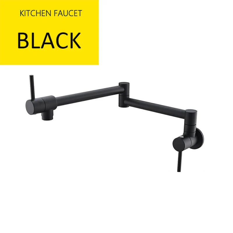 Brass Wall Mounted Kitchen Faucet | Cold Water Folding Kitchen Faucet | Single Lever Rotate Kitchen Sink Faucet 7 Colors - Image 7