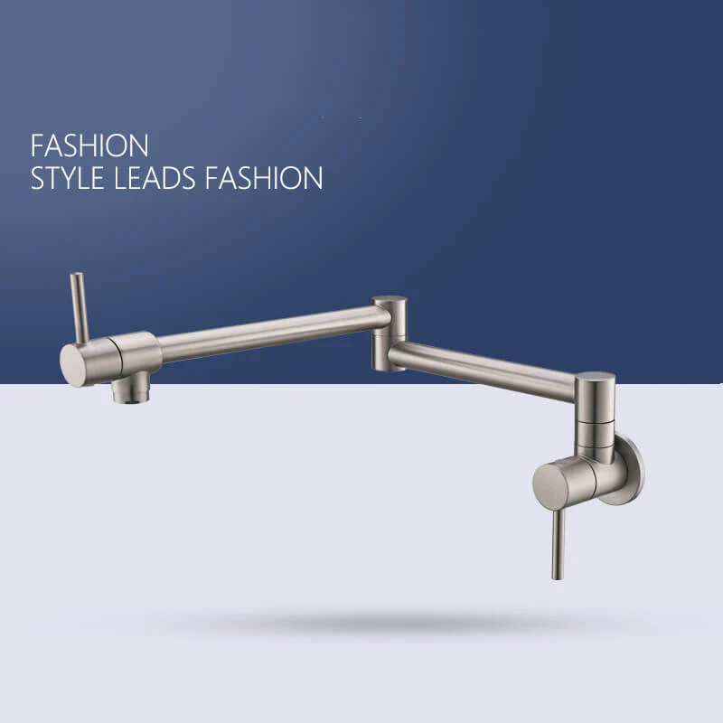 Brass Wall Mounted Kitchen Faucet | Cold Water Folding Kitchen Faucet | Single Lever Rotate Kitchen Sink Faucet 7 Colors - Image 9