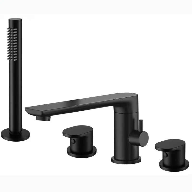 Brush Gold Deck Mount Roman Tub and Shower Trim Kit with Single-Spray Shower Head 3&4 Hole Bathroom Waterfall Bathtub Faucet - Image 7