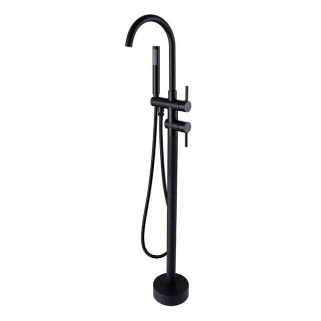 Brushed Gold Floor Stand Bathtub Faucet Black | Bathroom Freestanding Bathtub Faucet - Image 11