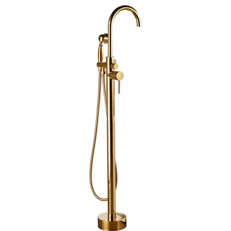 Brushed Gold Floor Stand Bathtub Faucet Black | Bathroom Freestanding Bathtub Faucet - Image 14