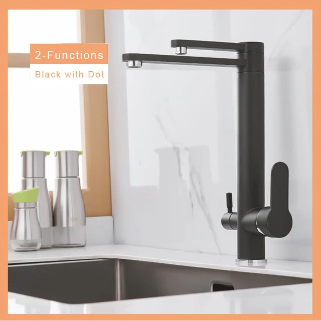 Chrome Purify Kitchen Faucet Dual Swivel Spout Three Way Kitchen Sink Mixer Tap Dual Water Outlet Drinking Water Faucet - Image 7
