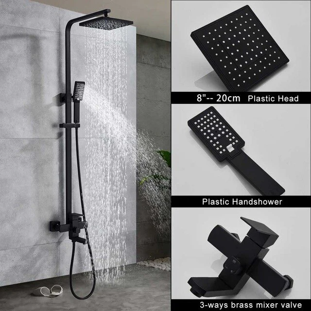 Chrome Shower Faucet Set Bathroom Rainfall Shower Mixers Swivel Spout Bath Shower Crane Hot Cold Mixer Tap - Image 10