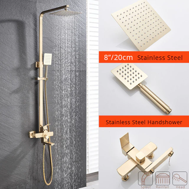 Chrome Shower Faucet Set Bathroom Rainfall Shower Mixers Swivel Spout Bath Shower Crane Hot Cold Mixer Tap - Image 11