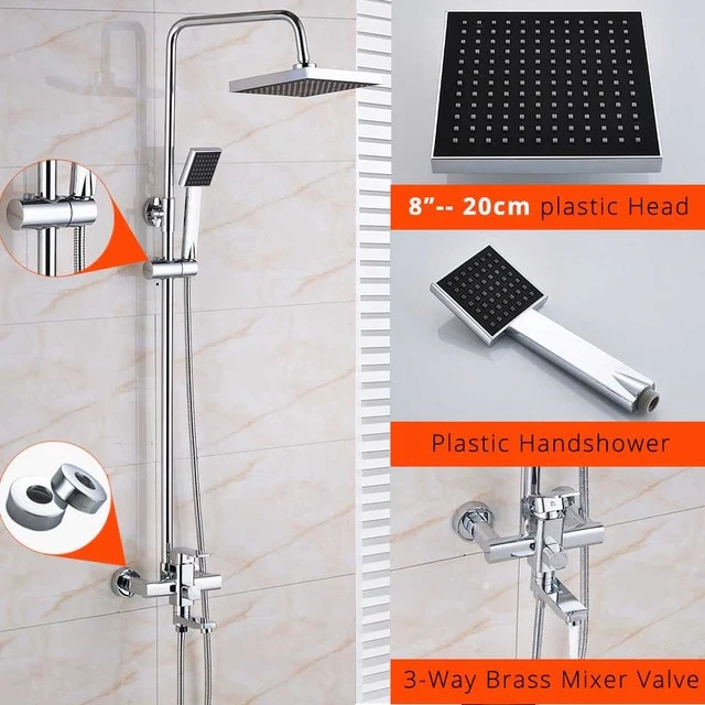 Chrome Shower Faucet Set Bathroom Rainfall Shower Mixers Swivel Spout Bath Shower Crane Hot Cold Mixer Tap - Image 14