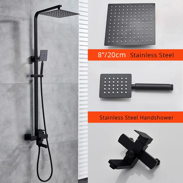 Chrome Shower Faucet Set Bathroom Rainfall Shower Mixers Swivel Spout Bath Shower Crane Hot Cold Mixer Tap - Image 16