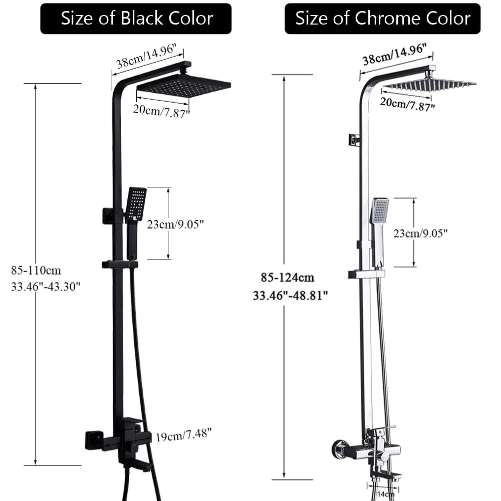 Chrome Shower Faucet Set Bathroom Rainfall Shower Mixers Swivel Spout Bath Shower Crane Hot Cold Mixer Tap - Image 6