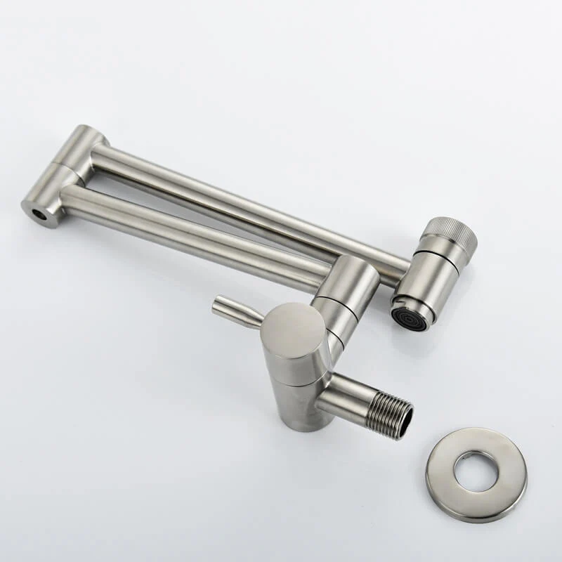 Cold Water Folding Kitchen Faucet | Wall Mounted Swivel Kitchen Taps | Double Handle Brass Kitchen Faucet 4 Colors - Image 10