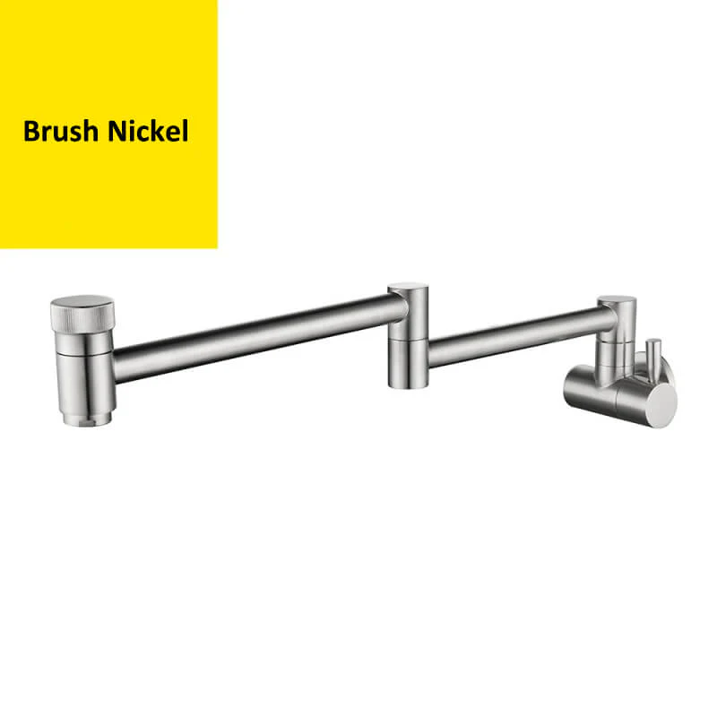 Cold Water Folding Kitchen Faucet | Wall Mounted Swivel Kitchen Taps | Double Handle Brass Kitchen Faucet 4 Colors - Image 3