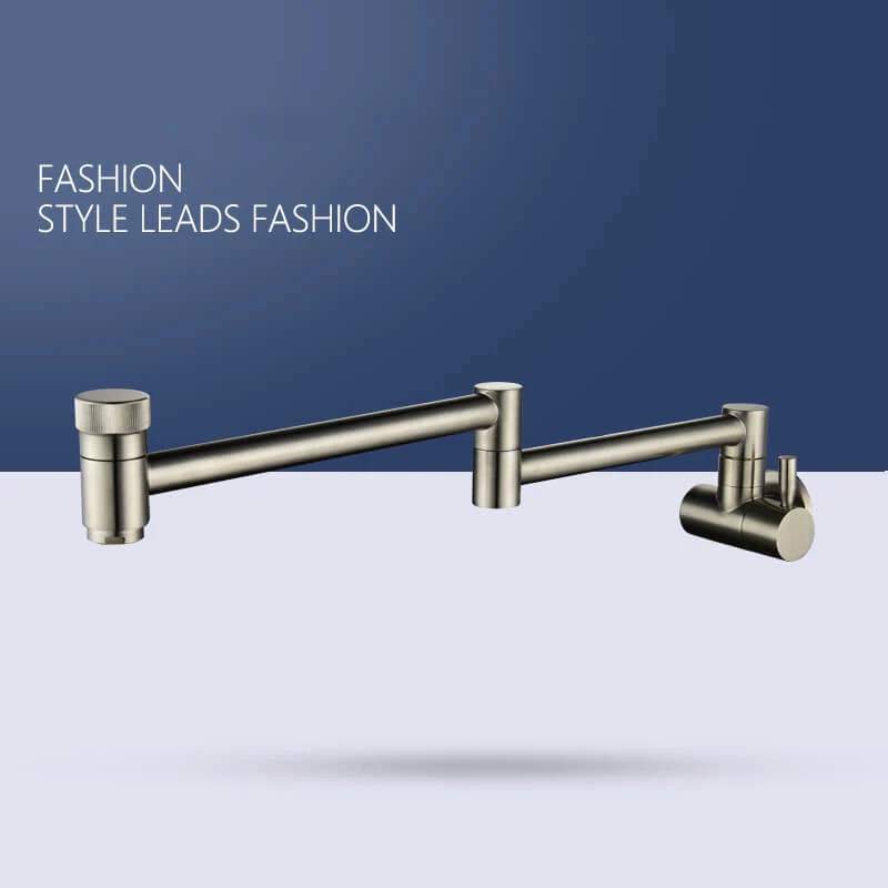 Cold Water Folding Kitchen Faucet | Wall Mounted Swivel Kitchen Taps | Double Handle Brass Kitchen Faucet 4 Colors - Image 9