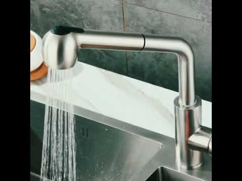 Stainless Steel Pull Out Kitchen Faucet Single Handle Sprayer Bar Kitchen Faucet Swivel Single Lever Kitchen Sink Faucet - Image 7