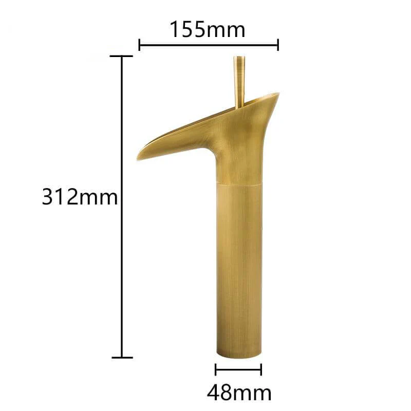 Deck-Mounted Basin Faucets Antique Brass Waterfall Basin Sink Faucet Mixers Taps Bathroom Water Taps - Image 5