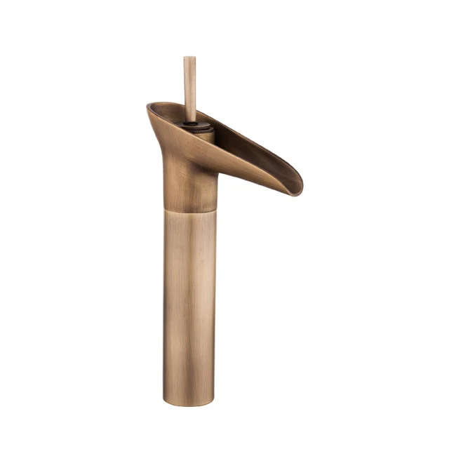 Deck-Mounted Basin Faucets Antique Brass Waterfall Basin Sink Faucet Mixers Taps Bathroom Water Taps - Image 8
