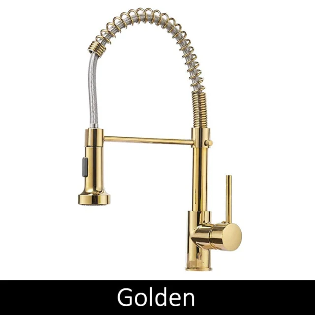 Deck Mounted Flexible Kitchen Faucets Pull Out Mixer Tap Black Hot Cold Kitchen Faucet Spring Style with Spray Mixers Taps - Image 10