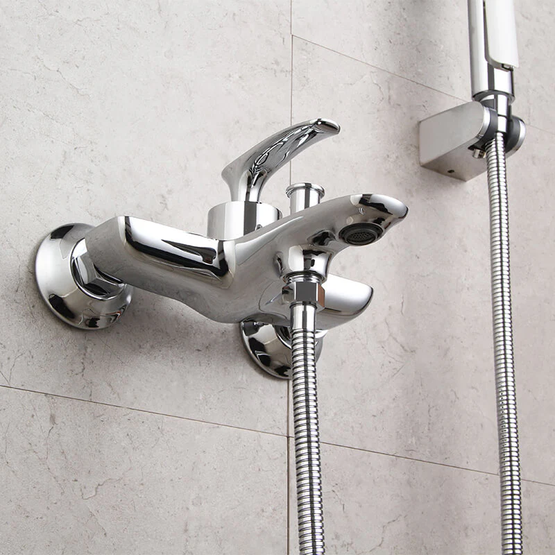Dual Function Wall Mount Bathtub Faucet Brass Lavatory Bath Tub Mixer Taps Single Handle Bathtub Faucet - Image 4