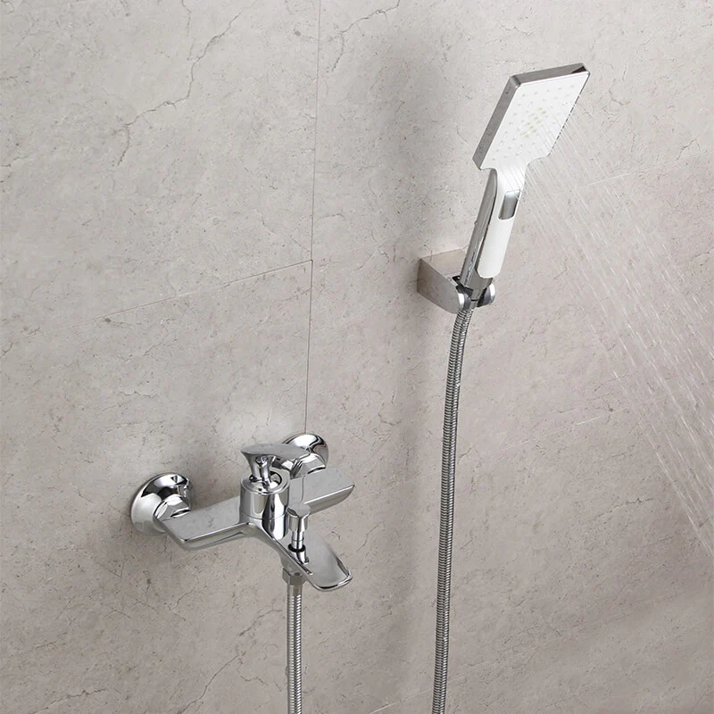 Dual Function Wall Mount Bathtub Faucet Brass Lavatory Bath Tub Mixer Taps Single Handle Bathtub Faucet - Image 5
