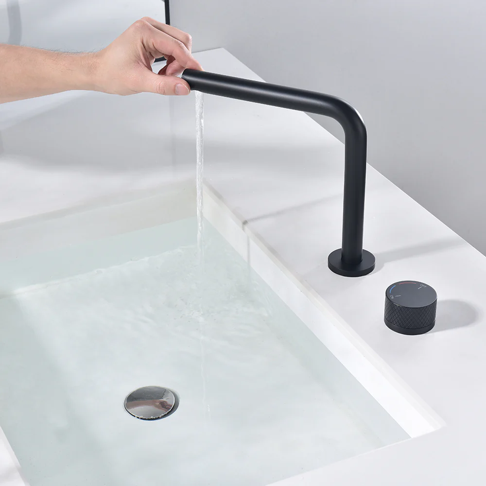 Dual Hole Basin Faucet Single Handle Vanity Sink Faucet 360 Degree Swivel Sink Water Faucet - Image 3