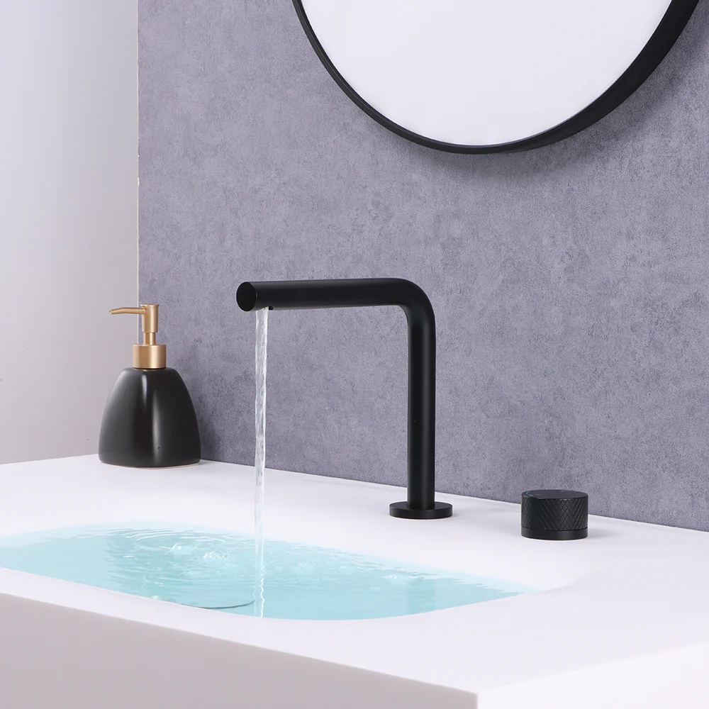Dual Hole Basin Faucet Single Handle Vanity Sink Faucet 360 Degree Swivel Sink Water Faucet - Image 4