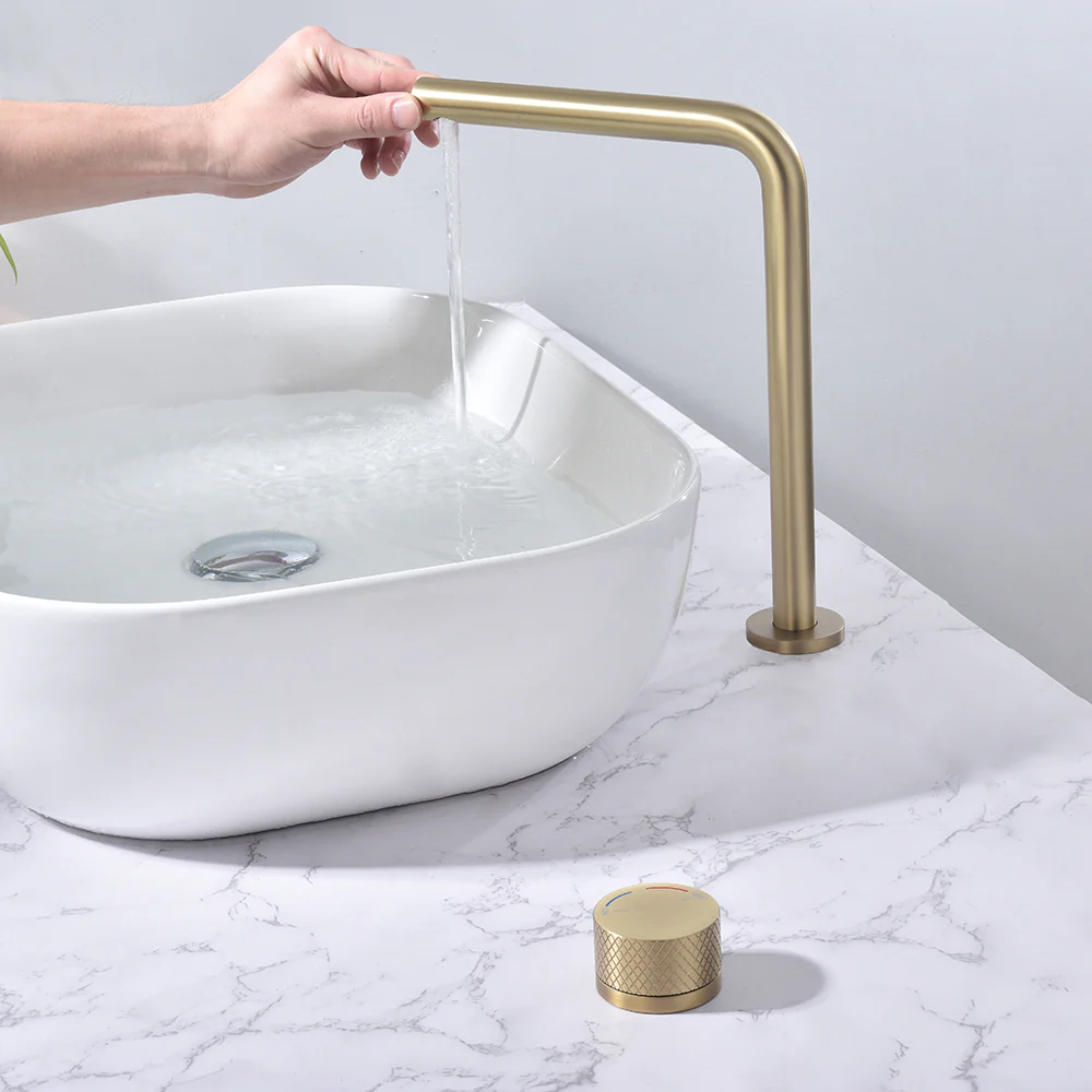 Dual Hole Basin Faucet Single Handle Vanity Sink Faucet 360 Degree Swivel Sink Water Faucet - Image 7