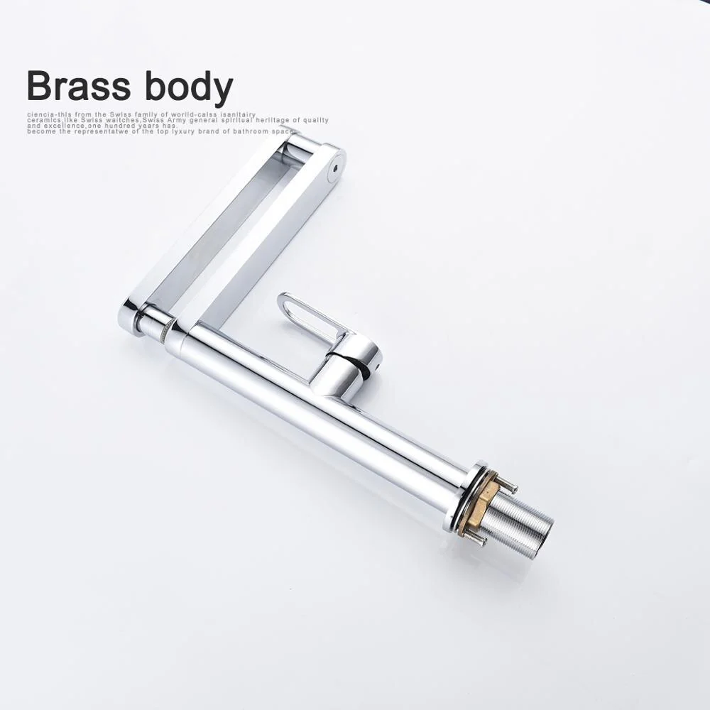 Folding Kitchen Faucet Hot and Cold Kitchen Sink Mixer Brushed Nickel Facing Rotatable Telescopic Faucet - Image 5