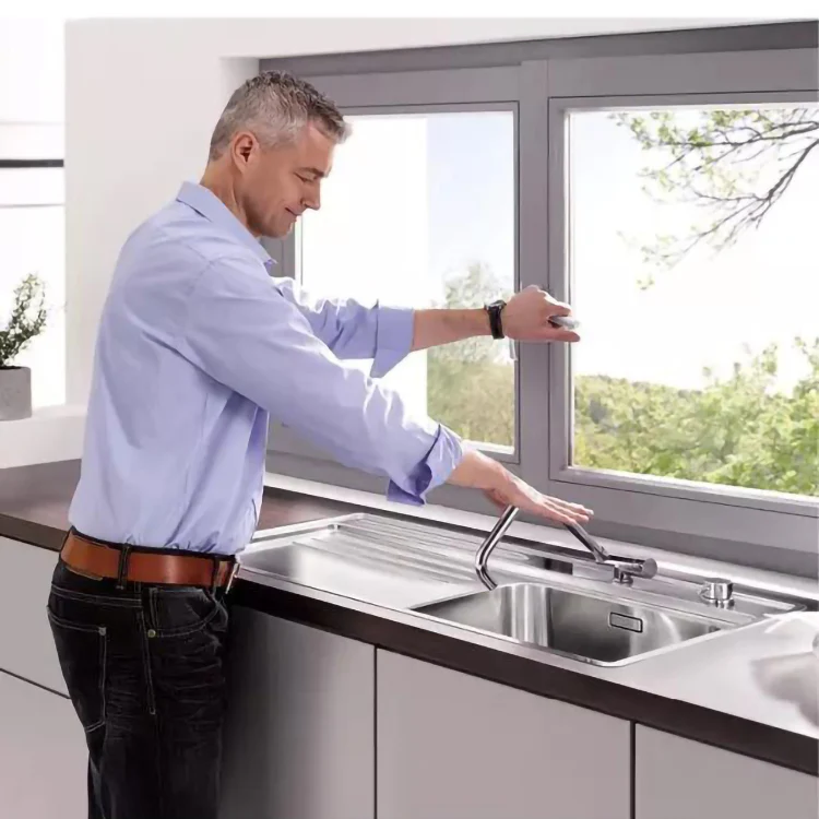 Folding Kitchen Faucet Brushed Nickel Stainless Steel Kitchen Faucet 360 Degree Swivel Single Handle Kitchen Sink Faucet - Image 4