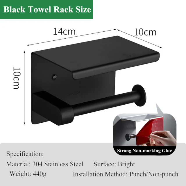 Free-punch 304Stainless Steel Toilet Paper Roll Holder Toilet Paper Towel Rack Anti-rust Waterproof Toilet Paper Shelf Dispenser - Image 10
