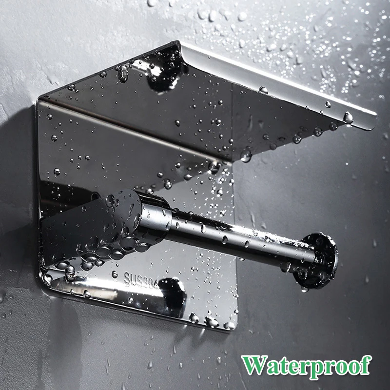 Free-punch 304Stainless Steel Toilet Paper Roll Holder Toilet Paper Towel Rack Anti-rust Waterproof Toilet Paper Shelf Dispenser - Image 5