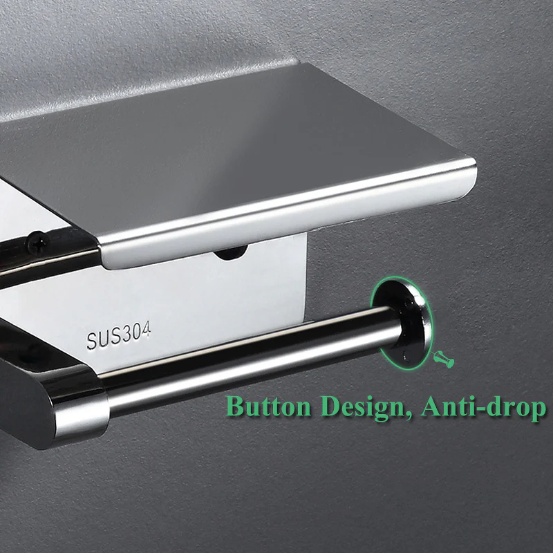 Free-punch 304Stainless Steel Toilet Paper Roll Holder Toilet Paper Towel Rack Anti-rust Waterproof Toilet Paper Shelf Dispenser - Image 6