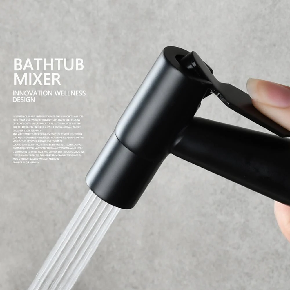 Brass Bathtub Faucet Set Bathroom Wall Mounted Bathtub Faucet with Bidet Sprayer for Showering - Image 3