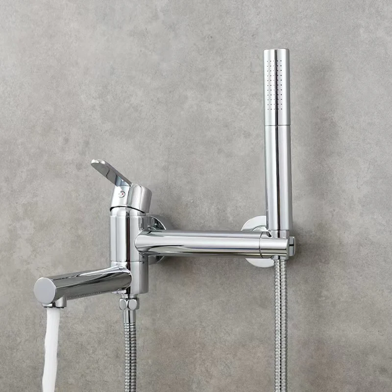 Brass Bathtub Faucet Set Bathroom Wall Mounted Bathtub Faucet with Bidet Sprayer for Showering - Image 9