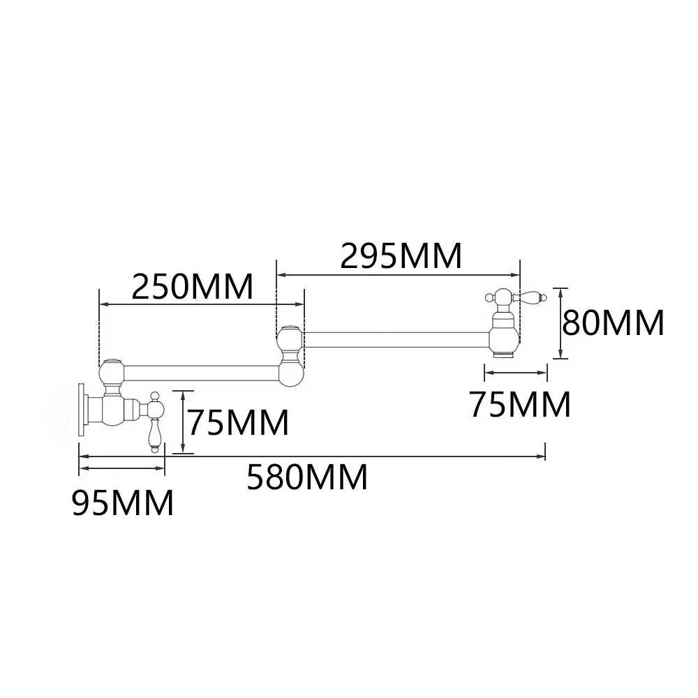 Brass Rotating Folding Faucet Delicate Double Switch Kitchen Faucet Wall Mounted Cold Water Tap - Image 6