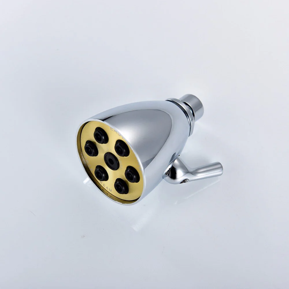 Brass Chrome Rain Shower Head Wall Mounted High Pressure Shower Head Rainfall 2 Jets Shower Head - Image 5