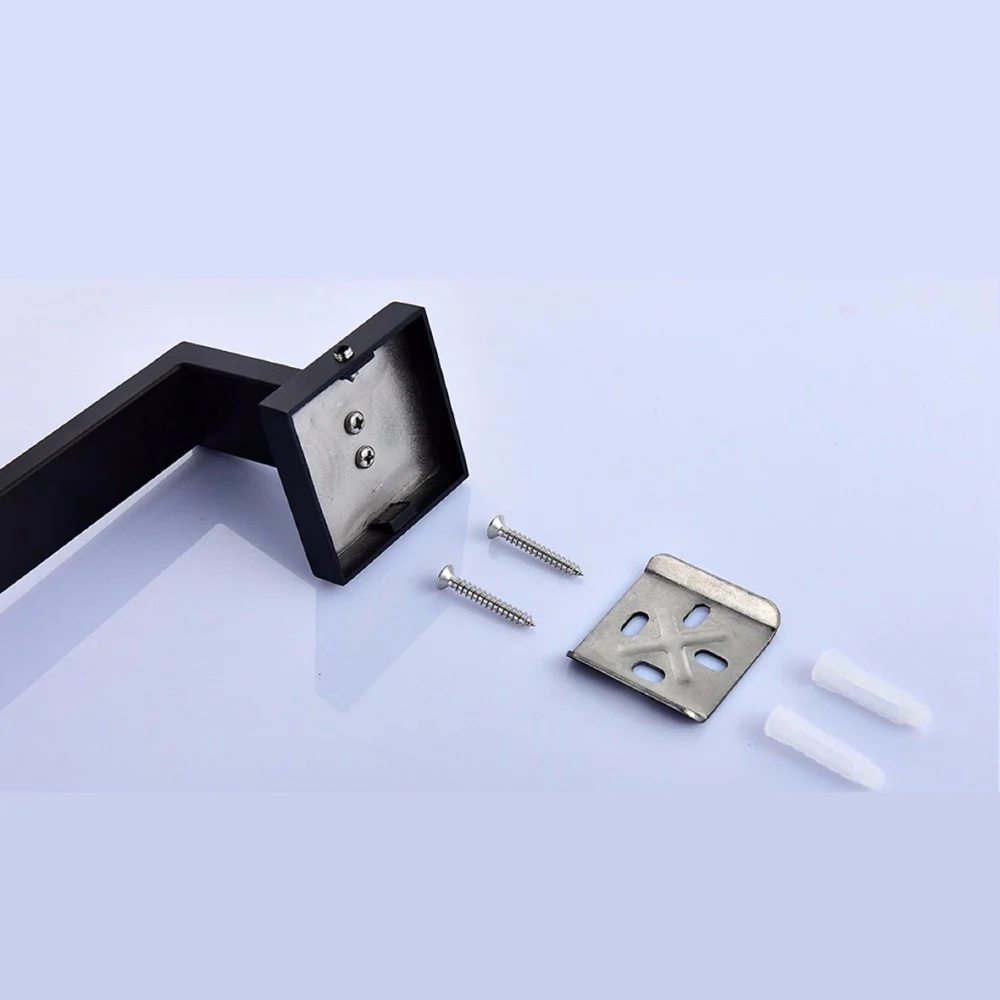Stainless Steel Black Toilet Brush with Holder Wall Mounted Self Adhesive and Drilling Toilet Brush Set - Image 4