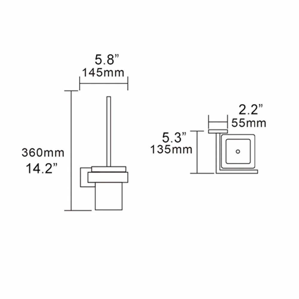 Stainless Steel Black Toilet Brush with Holder Wall Mounted Self Adhesive and Drilling Toilet Brush Set - Image 5
